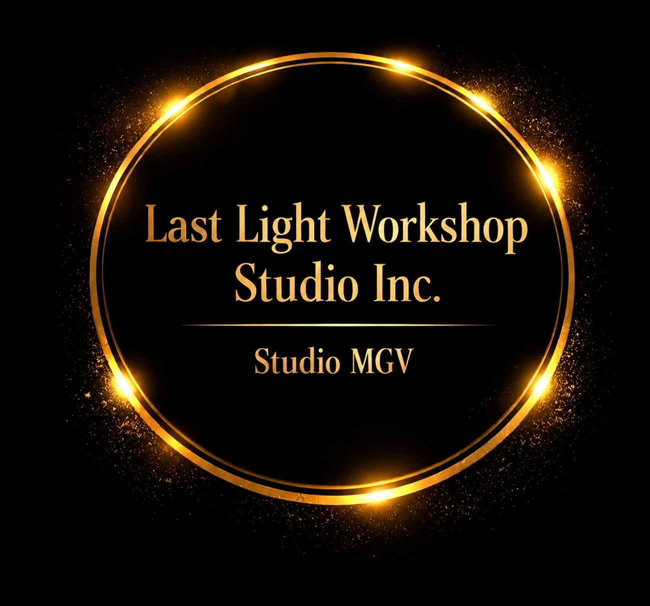 Logo du studio sur fond noir — Last Light Workshop Studio
